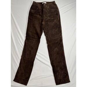 Hugo Buscati Vintage Brown Suede Leather Pants Size 2